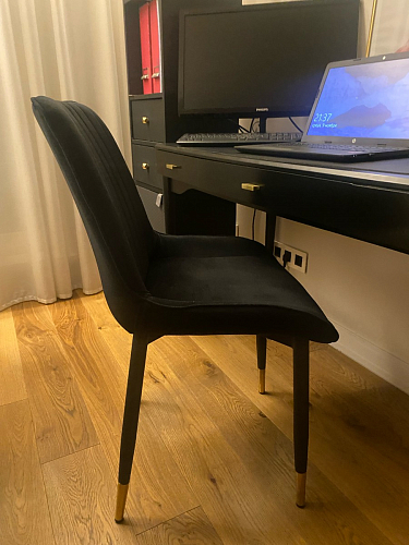 Стул на металлокаркасе Seda 01 blue / gold / black фото покупателя 57