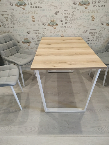 Деревянный стол Барон О 200 х 90 белая пленка шагрень / белый фото покупателя 29