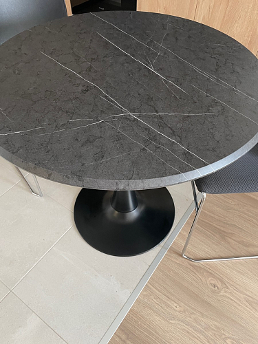 Стол Тулип 80х73 мрамор черный / белый фото покупателя 16