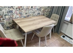 Стол раскладной Колон Лофт 120 25 мм дуб вотан / черный матовый фото покупателя 1