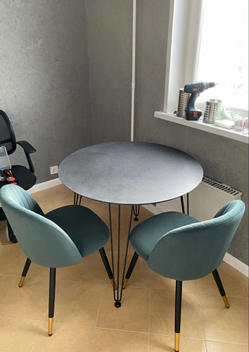 Стул на металлокаркасе Gabi 1 темно-серый / черный фото покупателя 256