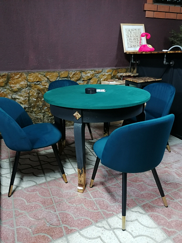 Стул на металлокаркасе Gabi 1 light blue / black / gold фото покупателя 555