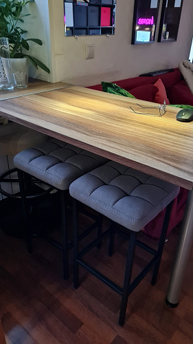 Барный стул Лофт микровелюр катания блэк / черный матовый фото покупателя 109