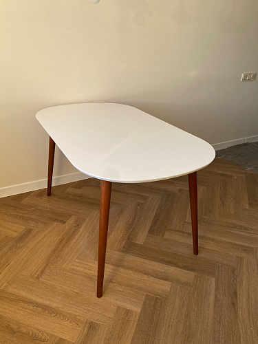 Стол обеденный Max/Макс 140 х 80 х 75 см белый / коричневый фото покупателя 4