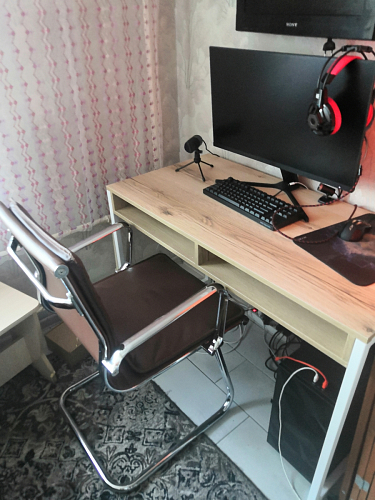 Письменный стол Леон Лофт бетон / черный матовый фото покупателя 132