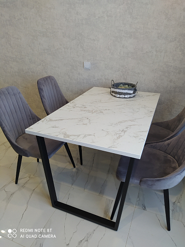 Стол Лота Лофт 120 32 мм бетон / черный матовый фото покупателя 342