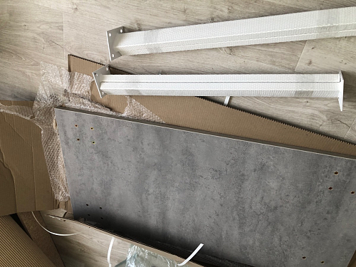 Стол Тринити Лофт 120 32 мм бетон / черный матовый фото покупателя 230