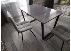 Стол Лота Лофт 140 25 мм черный матовый / бетон фото покупателя 309