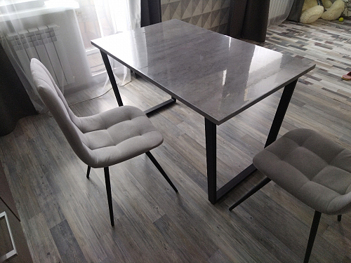 Стол Лота Лофт 140 25 мм черный матовый / бетон фото покупателя 309