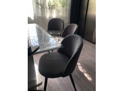 Стул на металлокаркасе Gabi 1 бежевый / черный с серебряными наконечниками фото покупателя 620