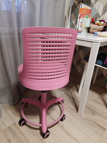 Компьютерное кресло Kiddy/Кидди розовое ткань (сетка) фото покупателя 18
