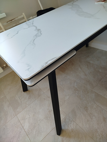 Керамический стол Норман 140(200)х80 серый мрамор larka grey / черный фото покупателя 2