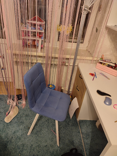 Стул на металлокаркасе Чилли К светло-серый велюр / черный каркас фото покупателя 1247