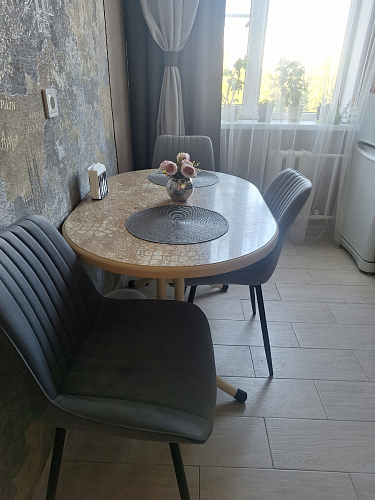 Стул на металлокаркасе Седа К латте / черный фото покупателя 63