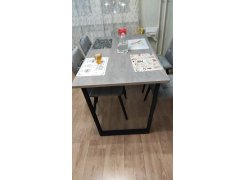 Стол Лота Лофт 140 25 мм черный матовый / бетон фото покупателя 390