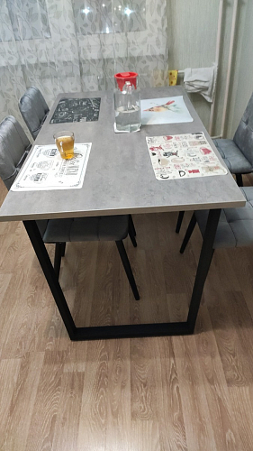 Стол Лота Лофт 140 25 мм черный матовый / бетон фото покупателя 390