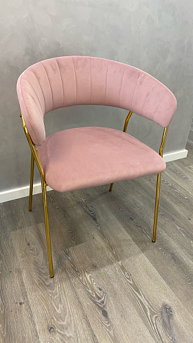 Стул на металлокаркасе Kamelia светло-фиолетовый / золотой фото покупателя 73