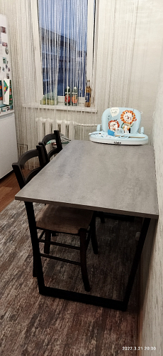 Деревянный стол Лота Лофт 140х80 черный матовый / бетон светлый фото покупателя 236