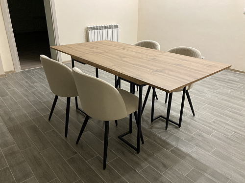 Стул на металлокаркасе Gabi dark beige / black / silver фото покупателя 894