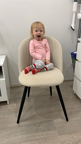 Стул на металлокаркасе Gabi 1 light blue / black / gold фото покупателя 924