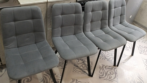 Стул на металлокаркасе Чилли синяя ткань / белый фото покупателя 296