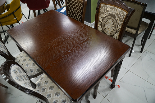 Деревянный стол Леджер слоновая кость / патина золото из шоурума 5