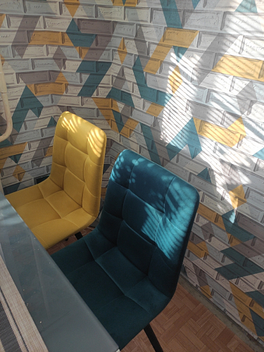 Стул на металлокаркасе Чилли черный / голубой фото покупателя 931