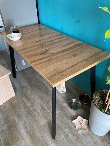 Стол Тринити Лофт 120 32 мм дуб галифакс табако / черный матовый фото покупателя 2