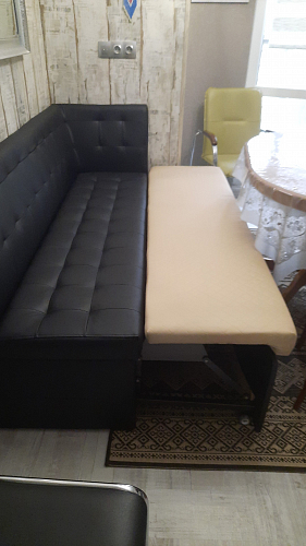 Кухонный диван Гарнет правый серый велюр фото покупателя 1