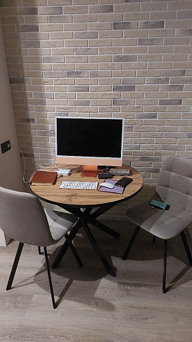 Стул на металлокаркасе Чилли К светло-серый велюр / черный каркас фото покупателя 481