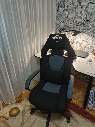 Компьютерное кресло Driver/Драйвер кожзам черный / ткань черный фото покупателя 73