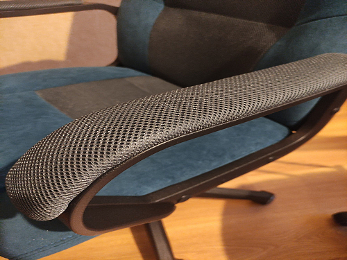 Компьютерное кресло Driver/Драйвер кожзам черный / ткань синий фото покупателя 106