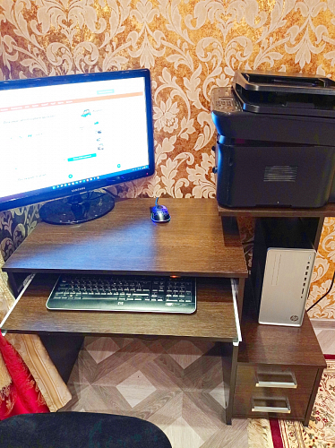 Стол компьютерный Джаз-24 правый белый фото покупателя 64