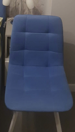 Стул на металлокаркасе Чилли синяя ткань / белый фото покупателя 1308