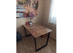 Деревянный стол Лота Лофт 120(160)х75 черный матовый / бетон светлый фото покупателя 79