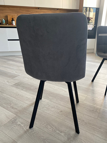 Стул на металлокаркасе Чилли К темно-серый (velutto 32) / черный фото покупателя 347