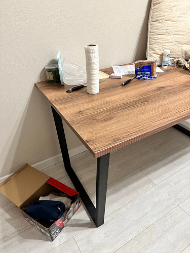 Деревянный стол Лота Лофт 120х75 белый матовый / дуб крафт золотой фото покупателя 333