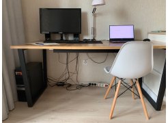 Стол Лота Лофт 140 25 мм юта / белый матовый фото покупателя 873