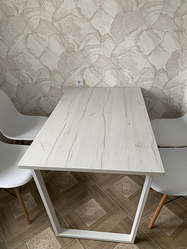 Деревянный стол Лота Лофт 120х75 белый матовый / дуб крафт золотой фото покупателя 666