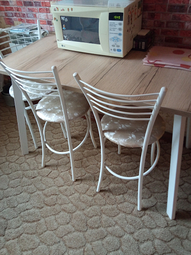 Стол Тринити Лофт 140 25 мм дуб делано темный / белый фото покупателя 143