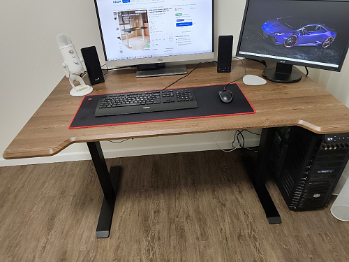 Компьютерный стол Маркос с механизмом подъема 120х75х75 черный / кантри орех фото покупателя 10