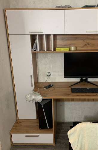 Письменный стол Лайт 03.243 дуб золотой (craft) / белый премиум фото покупателя 40