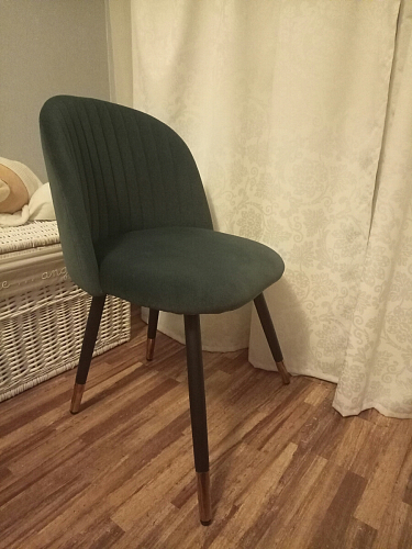 Стул на металлокаркасе Gabi 1 light blue / black / gold фото покупателя 969