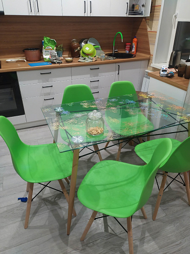 Пластиковый стул Eames PC-015 серо-голубой / дерево фото покупателя 215