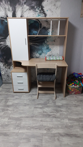 Стол компьютерный КСТ-16 бетон / белый фото покупателя 69