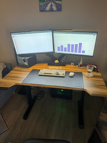 Компьютерный стол Маркос 140х80 тауп / черный фото покупателя 43