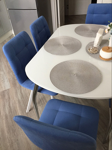 Стул на металлокаркасе Чилли К светло-серый велюр / черный каркас фото покупателя 860