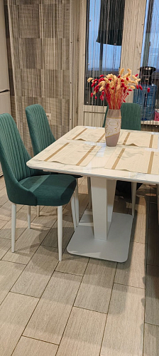 Стол на тумбе Бугун белый / золото фото покупателя 59