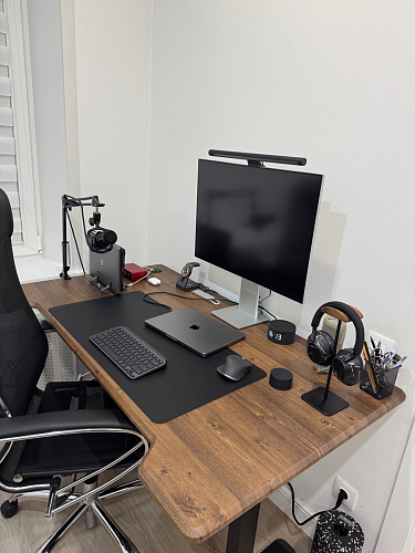 Компьютерный стол Маркос с механизмом подъема 140х80х75 орех кантри / белый фото покупателя 38