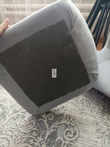 Стул на металлокаркасе Чилли К светло-серый велюр / черный каркас фото покупателя 13